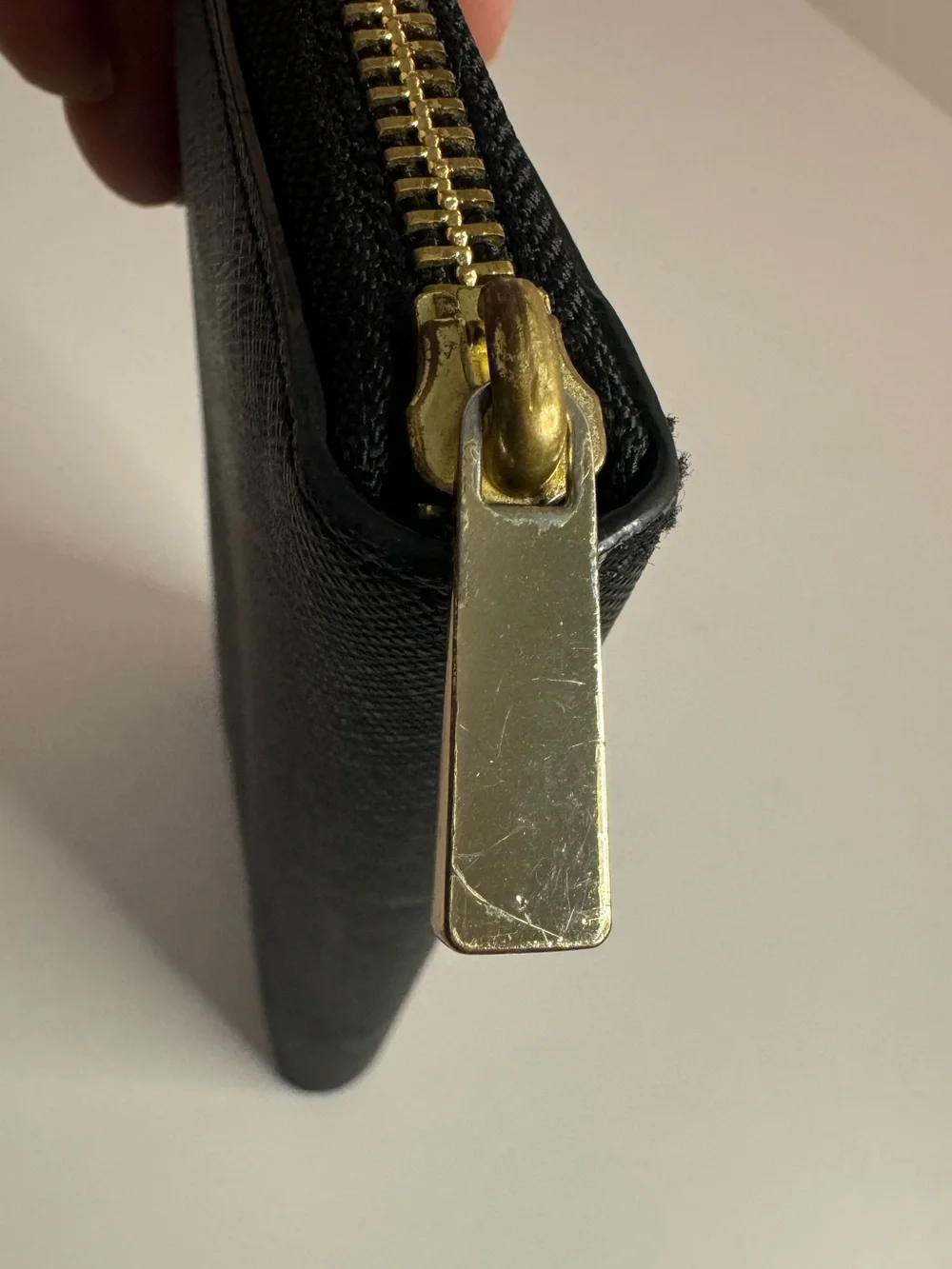 #303 Tory Burch Emerson Zip Around Long Wallet Black Saffiano Leather